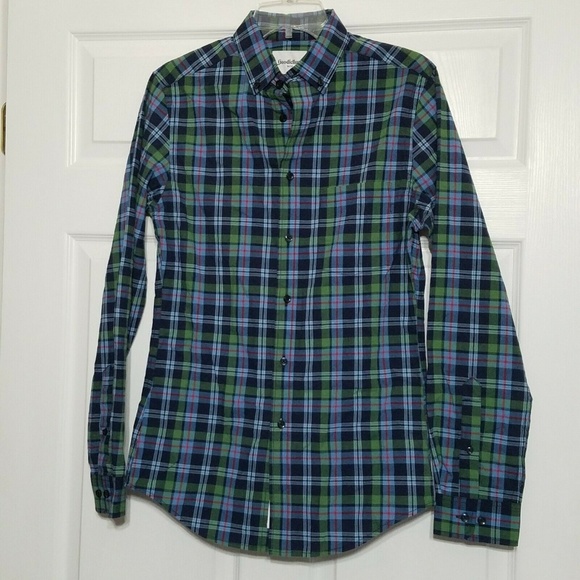 New Goodfellow Button Down Dress Shirt ~ S ~ Green - Picture 1 of 4